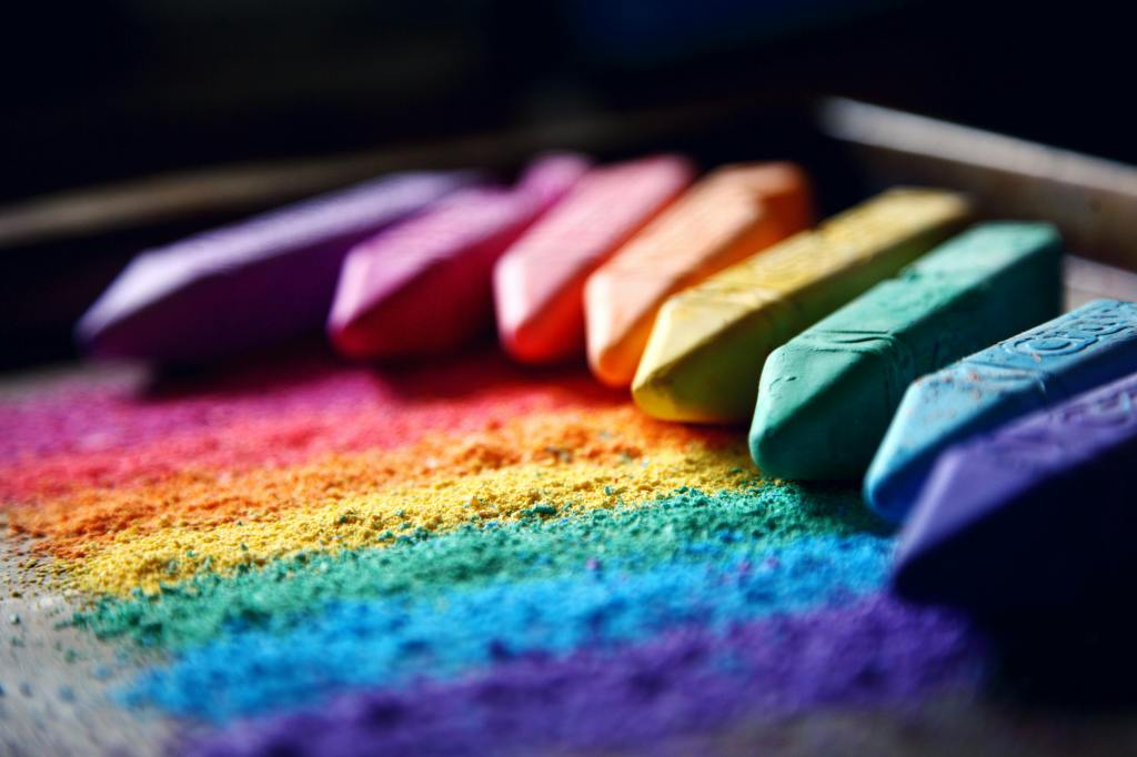 Rainbow chalk